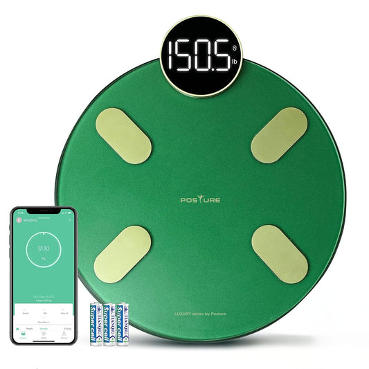 Smart Scale for Body Weight Digital Bathroom Scales for Body Fat Weighing Scale for Fitness Tracking with App High Accurate Body Composition Monitor with BMI Bluetooth, Green